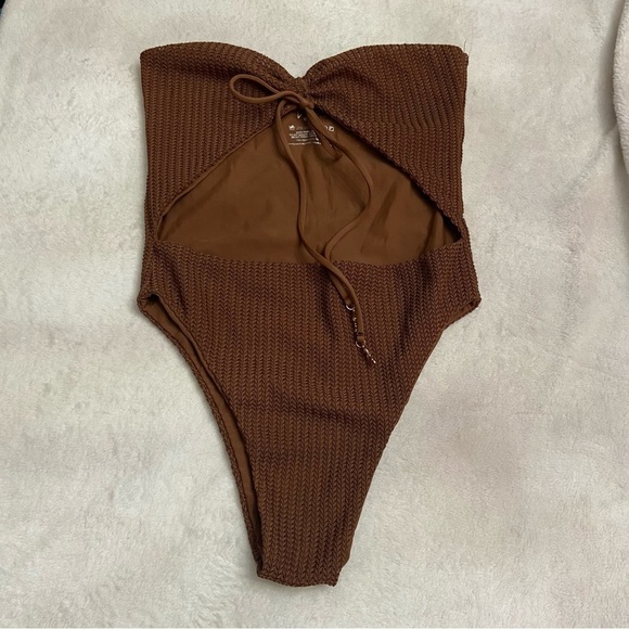 New! VDM x Free People Suki cappuccino brown one piece swimsuit 28543 - Picture 9 of 14